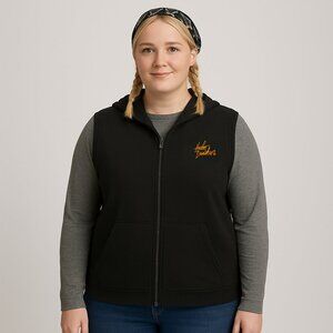 Harley Davidson Vest Sweatshirt Hoodie Sleeveless Women Full Zip Cotton Black 2X